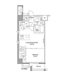東京メトロ東西線 早稲田駅 徒歩2分の賃貸マンション 2階1LDKの間取り