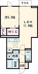 セレスティア小金井中町 1階1LDKの間取り
