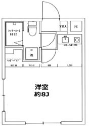 アネックス西ヶ原 1階ワンルームの間取り