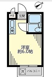 セントヒルズ久我山 2階ワンルームの間取り
