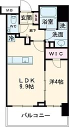 ルジェンテ武蔵小山 8階1LDKの間取り