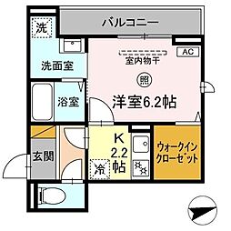 （仮称）Ｄ−ＲＯＯＭ文京2丁目 301 3階1Kの間取り