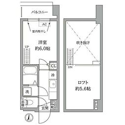 POWERHOUSE/KW（パワーハウス） 7階1Kの間取り
