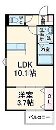LECOCON津島V 1階1LDKの間取り