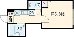 府中の森Twinkle 1階1Kの間取り