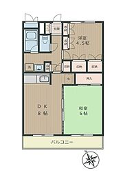 ドミシル池袋 1階2DKの間取り