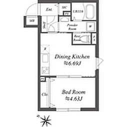 SOLASIA residence南大塚 3階1DKの間取り