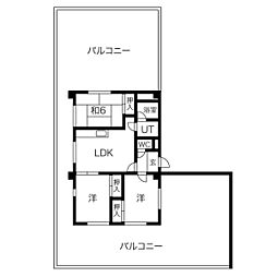 セゾン四日市 8階3LDKの間取り