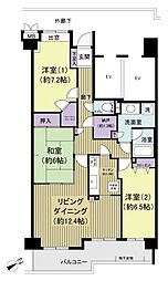 ハイホーム稲毛チェリーヒルズ 2階3LDKの間取り