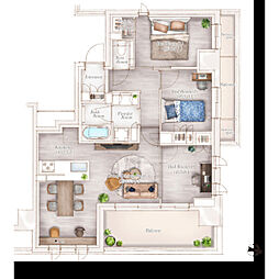 ウエリス瑞穂公園 3階3LDKの間取り
