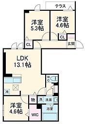 セレスティア江戸川II 1階3LDKの間取り