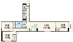 セレスティア江戸川II 2階3LDKの間取り