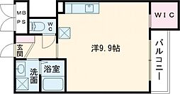 プランタン221 1階ワンルームの間取り