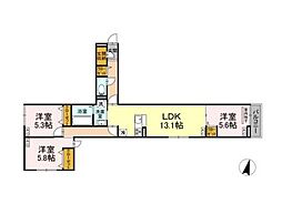 セレスティア江戸川II 3階3LDKの間取り
