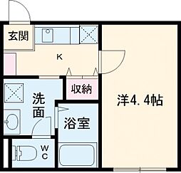 Ｂａｍｂｏｏ清澄白河 4階1Kの間取り