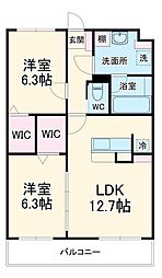 Ｌｕｓｏｒａ　Ｏｓａｔｏ 1階2LDKの間取り