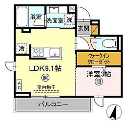プラデーラ 2階1LDKの間取り