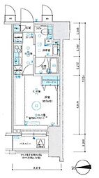 MAXIV八王子TRE 13階1Kの間取り