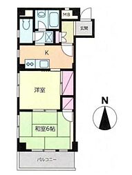 第2日ノ出マンション 3階2Kの間取り