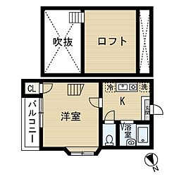 ＭＹＵ浄心 2階1Kの間取り