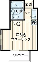 シティハイツ 1階ワンルームの間取り