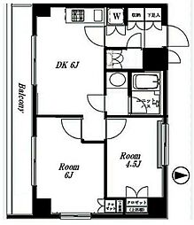 ルーブル高田馬場弐番館 4階2DKの間取り
