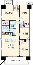 レーベン水戸ONE　STATE　TOWER 4階4LDKの間取り