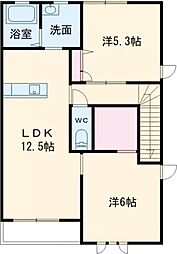 ジャイロ 2階2LDKの間取り