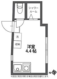 アーバンプレイス方南町駅前 1階ワンルームの間取り