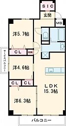 デラーノ 3階3LDKの間取り