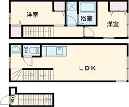 ソルナクレイシア三鷹II 2階2LDKの間取り