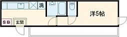 ciel 5階1Kの間取り