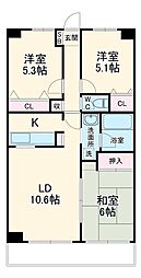 プライムコート 3階3LDKの間取り