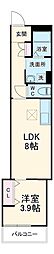 ペルル穴川 2階1LDKの間取り