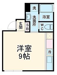 リシェス橋本Ｃ 2階ワンルームの間取り