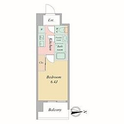 ブランシエスタ森ノ宮 9階1Kの間取り