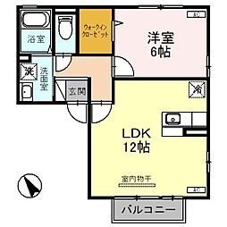 JR高崎線 高崎駅 徒歩24分の賃貸アパート 2階1LDKの間取り