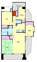 グランシャトレ小田原 11階4LDKの間取り