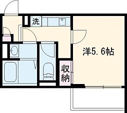 クレイノシャ　ブラン　プティ 3階1Kの間取り