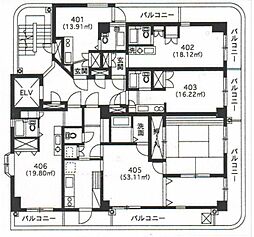 ニチエーイン川崎25 401 4階ワンルームの間取り