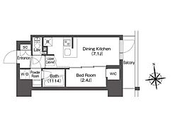 コンフォリア王子 5階1DKの間取り