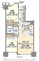 エム・ブランド相模大野 6階2LDKの間取り
