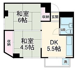 ハイツ熊倉 3階2DKの間取り
