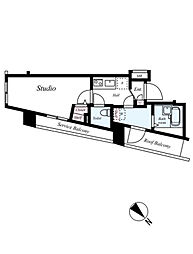 アーバイル文京本駒込 7階1Kの間取り