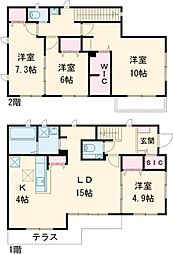 仮称)Novガーデンハウス谷田部　A A 1階4LDKの間取り