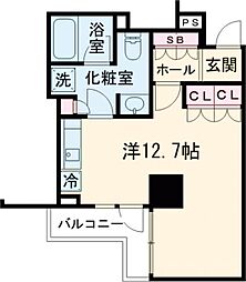 パークアクシス代官山 3階ワンルームの間取り