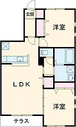 仮称)Novガーデンハウス谷田部　F 1階2LDKの間取り