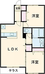 仮称)Novガーデンハウス谷田部　G 102 1階2LDKの間取り