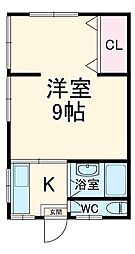 マルマン杉田 1階1Kの間取り
