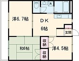 レルヘンホフI 2階3DKの間取り